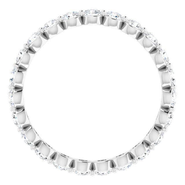 Platinum Round Natural Diamond Eternity Band - view 2