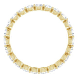 14K Gold Round Natural Diamond Eternity Band - Yellow Gold - view 2