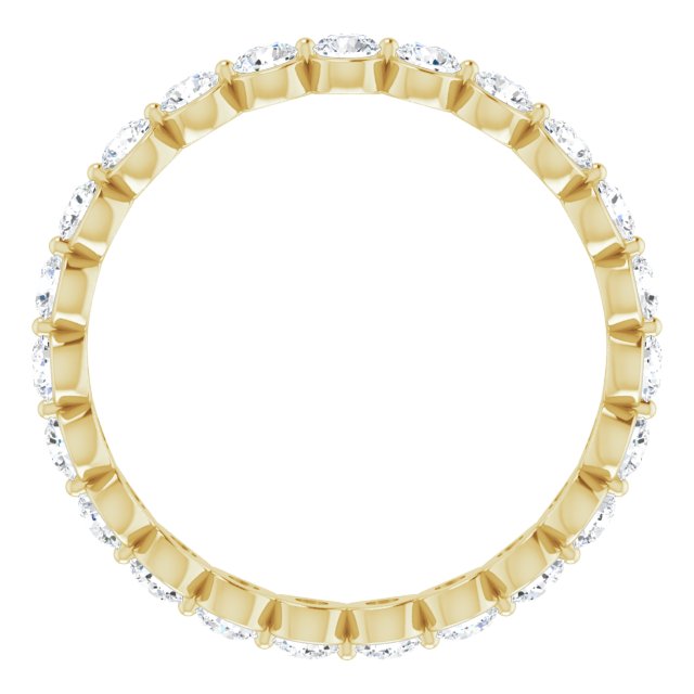 14K Gold Round Natural Diamond Eternity Band - Yellow Gold - view 2