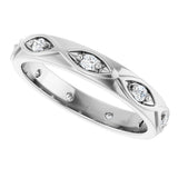 14K Gold Round Natural Diamond Eternity Band – 1/5 CTW - White Gold - view 5