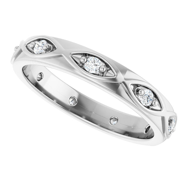 Platinum Round Natural Diamond Eternity Band – 1/5 CTW - view 5