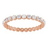 14K Gold Round Natural Diamond Eternity Band - Rose Gold - view 3
