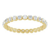 14K Gold Round Lab-Grown Diamond Eternity Band - Yellow Gold - view 3