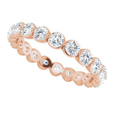 14K Gold Round Natural Diamond Eternity Band - Rose Gold - view 5