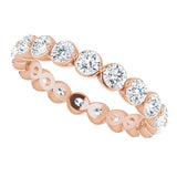 14K Gold Round Natural Diamond Eternity Band - Rose Gold - view 5