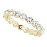 14K Gold Round Natural Diamond Eternity Band - Yellow Gold - view 5