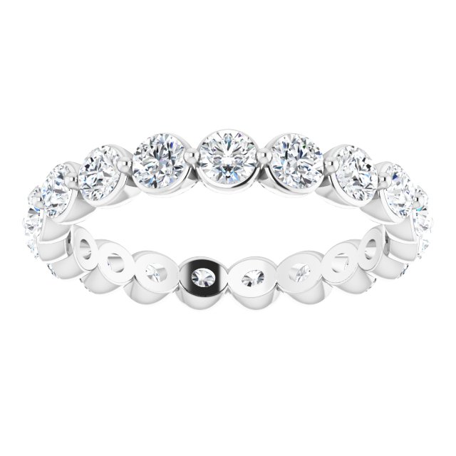 14K Gold Round Natural Diamond Eternity Band - White Gold - view 3