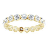14K Gold Round Natural Diamond Eternity Band - Yellow Gold - view 3