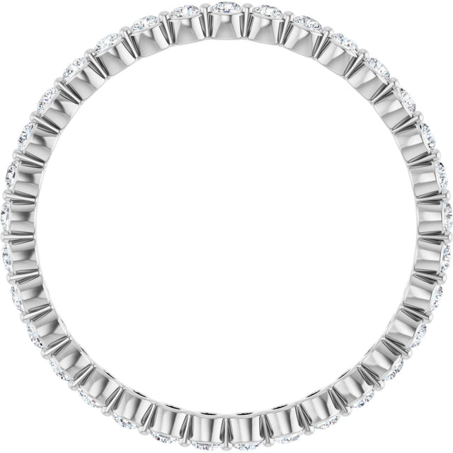 Platinum Round Lab-Grown Diamond Eternity Band - view 2
