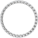 14K Gold Round Lab-Grown Diamond Eternity Band - White Gold - view 2