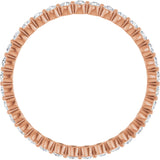 14K Gold Round Natural Diamond Eternity Band - Rose Gold - view 2