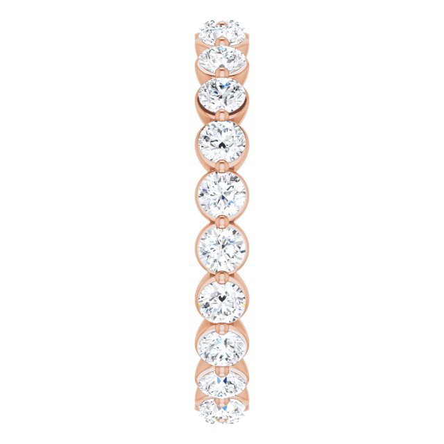 14K Gold Round Natural Diamond Eternity Band - Rose Gold - view 4