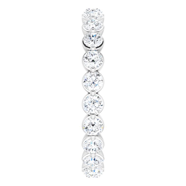 14K Gold Round Natural Diamond Eternity Band - White Gold - view 4