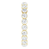 14K Gold Round Natural Diamond Eternity Band - Yellow Gold - view 4