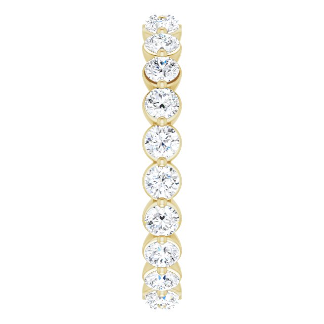 14K Gold Round Lab-Grown Diamond Eternity Band - Yellow Gold - view 4