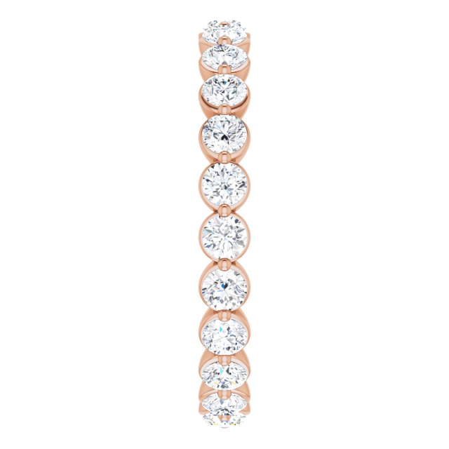 14K Gold Round Natural Diamond Eternity Band - Rose Gold - view 4