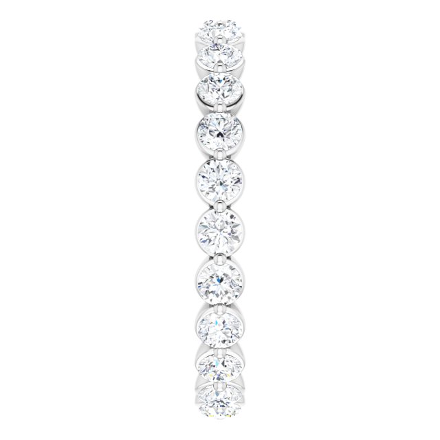 14K Gold Round Natural Diamond Eternity Band - White Gold - view 4