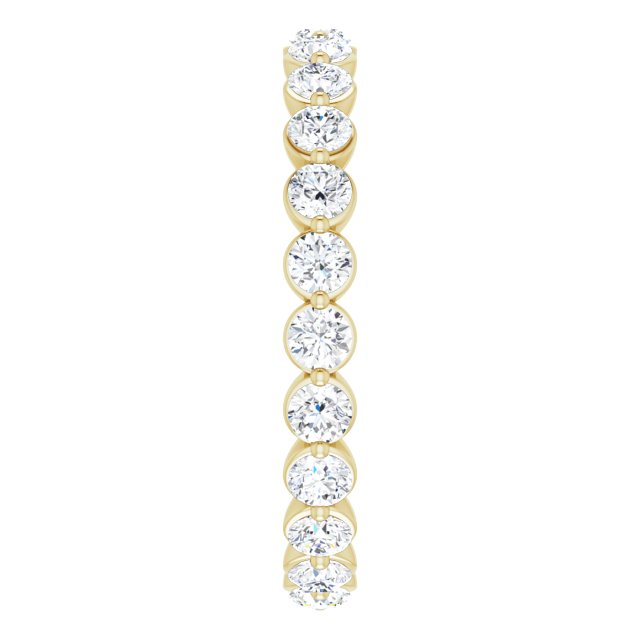 14K Gold Round Natural Diamond Eternity Band - Yellow Gold - view 4
