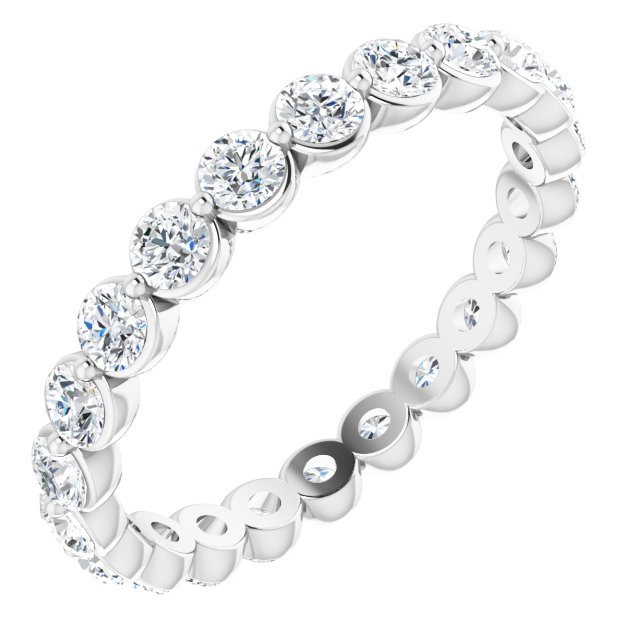 Platinum Round Lab-Grown Diamond Eternity Band