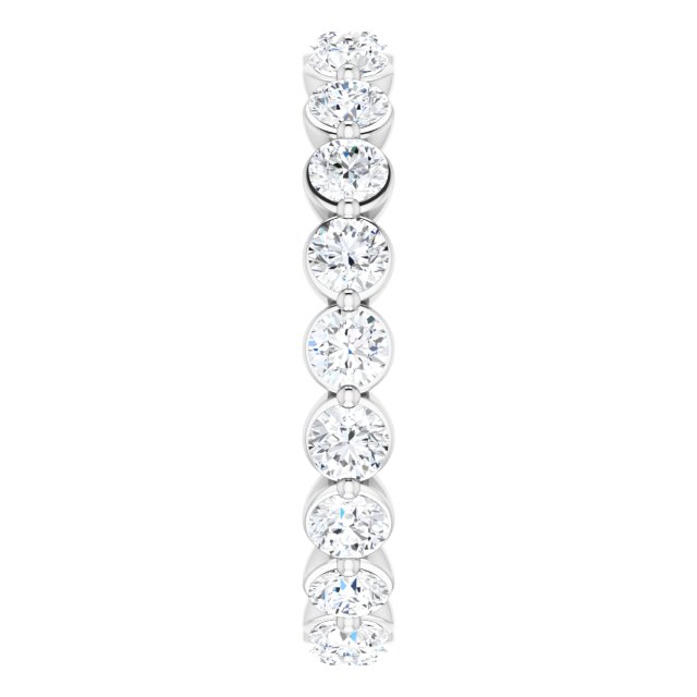 14K Gold Round Natural Diamond Eternity Band - White Gold - view 4