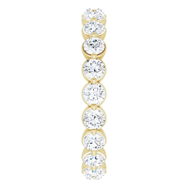 14K Gold Round Natural Diamond Eternity Band - Yellow Gold - view 4