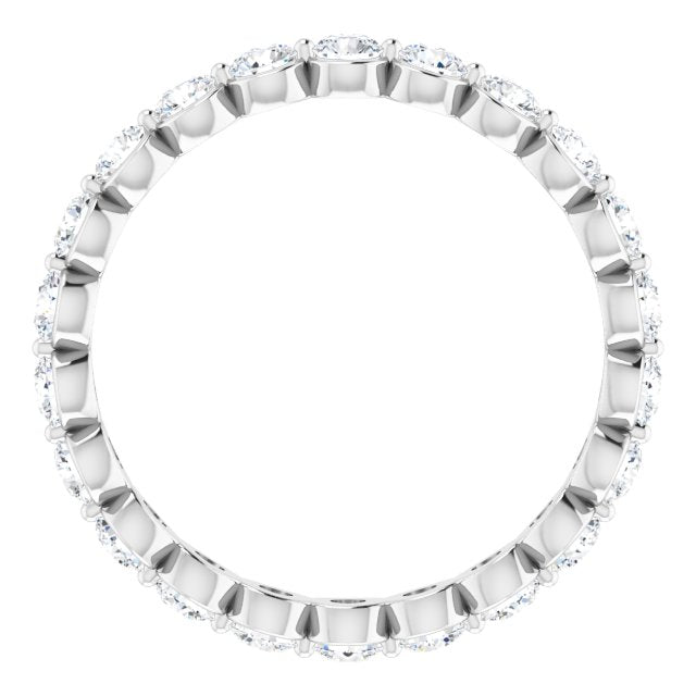 14K Gold Round Lab-Grown Diamond Eternity Band - White Gold - view 2