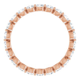 14K Gold Round Lab-Grown Diamond Eternity Band - Rose Gold - view 2
