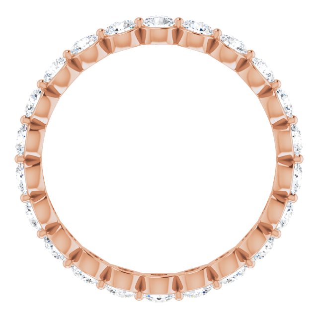 14K Gold Round Lab-Grown Diamond Eternity Band - Rose Gold - view 2