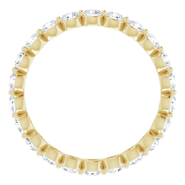14K Gold Round Lab-Grown Diamond Eternity Band - Yellow Gold - view 2