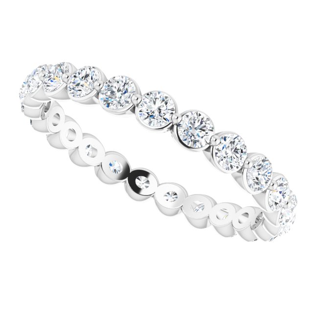 Platinum Round Natural Diamond Eternity Band - view 5