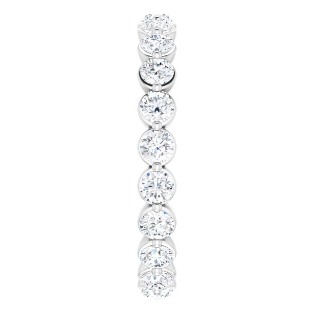 14K Gold Round Natural Diamond Eternity Band - White Gold - view 4