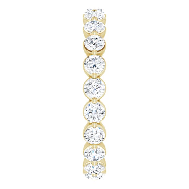 14K Gold Round Natural Diamond Eternity Band - Yellow Gold - view 4