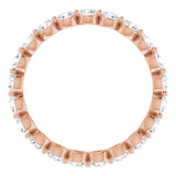 14K Gold Round Natural Diamond Eternity Band - Rose Gold - view 2