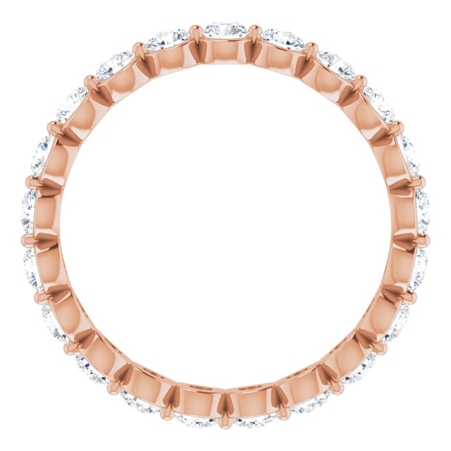 14K Gold Round Natural Diamond Eternity Band - Rose Gold - view 2