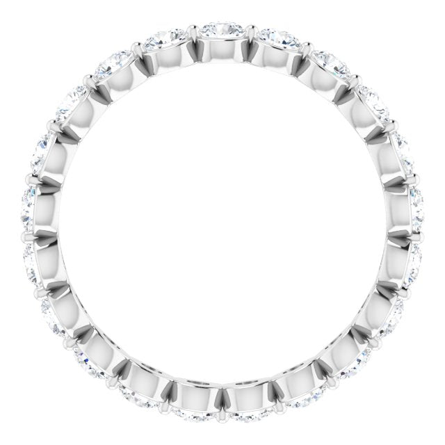 Platinum Round Natural Diamond Eternity Band - view 2