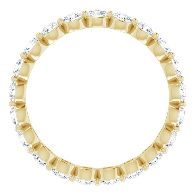 14K Gold Round Natural Diamond Eternity Band - Yellow Gold - view 2