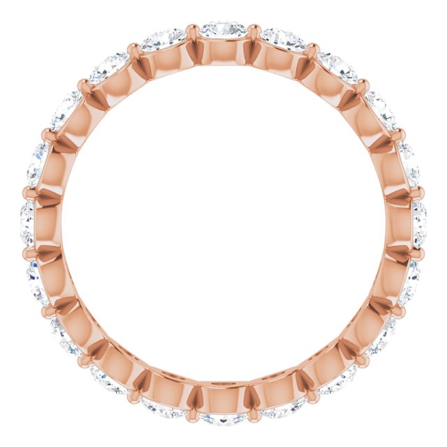 14K Gold Round Natural Diamond Eternity Band - Rose Gold - view 2