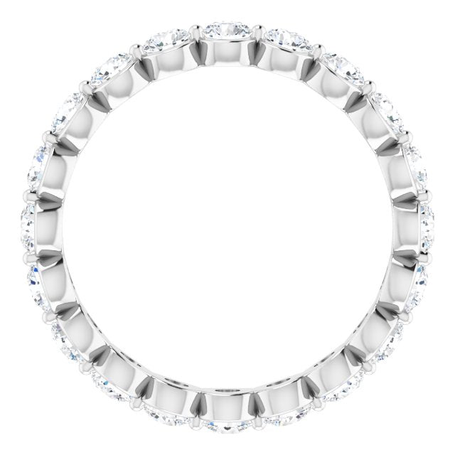 14K Gold Round Natural Diamond Eternity Band - White Gold - view 2
