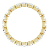 14K Gold Round Natural Diamond Eternity Band - Yellow Gold - view 2