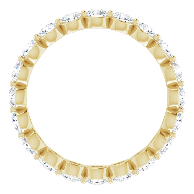 14K Gold Round Natural Diamond Eternity Band - Yellow Gold - view 2