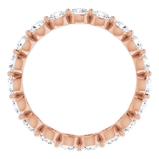 14K Gold Round Natural Diamond Eternity Band - Rose Gold - view 2