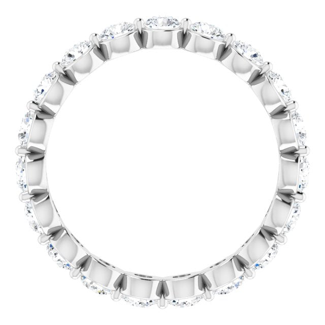 14K Gold Round Natural Diamond Eternity Band - White Gold - view 2