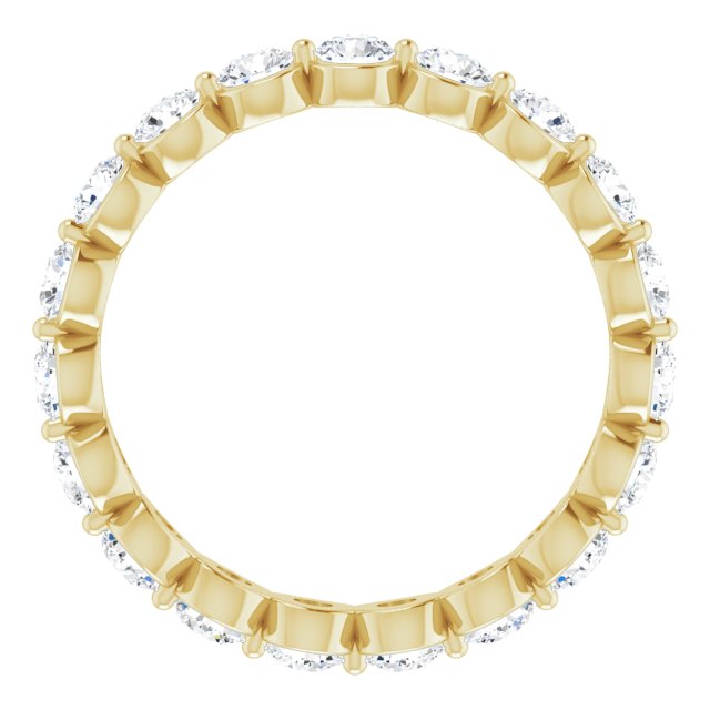 14K Gold Round Natural Diamond Eternity Band - Yellow Gold - view 2