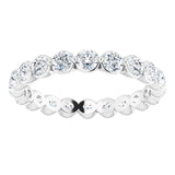 Platinum Round Natural Diamond Eternity Band - view 3