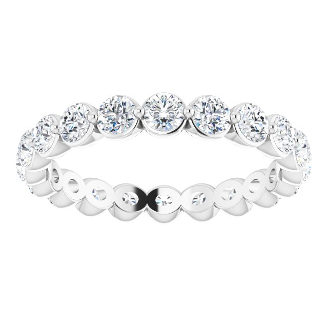 14K Gold Round Natural Diamond Eternity Band - White Gold - view 3