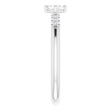 Platinum Square Natural Diamond Accented Stackable Ring – 3x3mm - view 4