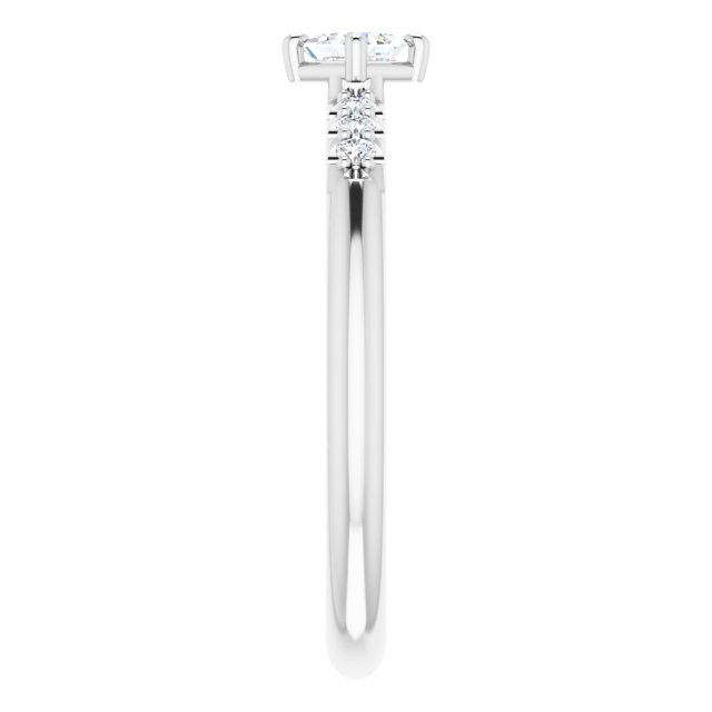Platinum Square Natural Diamond Accented Stackable Ring – 3x3mm - view 4