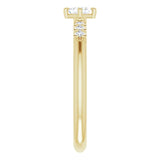 14K Gold Square Natural Diamond Accented Stackable Ring – 3x3mm - Yellow Gold - view 4