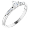 Platinum Square Natural Diamond Accented Stackable Ring – 3x3mm