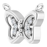 14K Gold Round Natural Diamond Butterfly Necklace – 0.025 CTW - White Gold - view 2